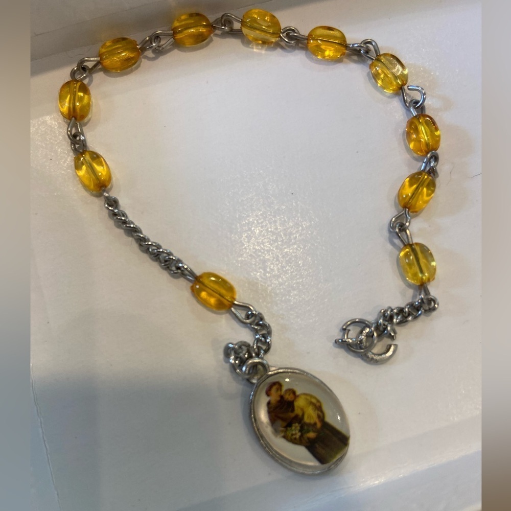 Pocket Prayer Beads Bracelet with Silver Chain